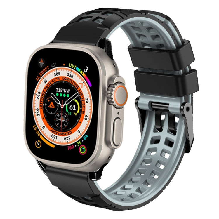 ツイル二重バックルシリコンウォッチバンド、Apple Watch Ultra 49mm用、Apple Watch SE 2023 44mm用、Apple Watch SE 2023 40mm用、Apple Watch Ultra 2 49mm用、Apple Watch Series 9 45mm用