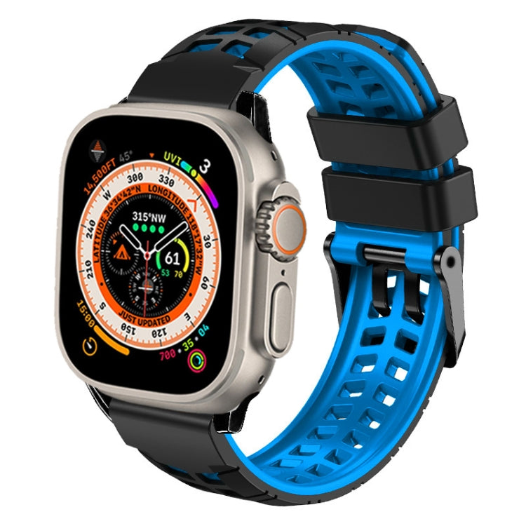 ツイル二重バックルシリコンウォッチバンド、Apple Watch Ultra 49mm用、Apple Watch SE 2023 44mm用、Apple Watch SE 2023 40mm用、Apple Watch Ultra 2 49mm用、Apple Watch Series 9 45mm用