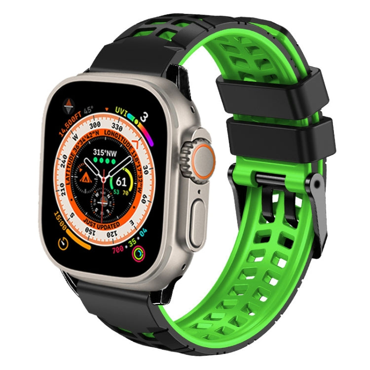 ツイル二重バックルシリコンウォッチバンド、Apple Watch Ultra 49mm用、Apple Watch SE 2023 44mm用、Apple Watch SE 2023 40mm用、Apple Watch Ultra 2 49mm用、Apple Watch Series 9 45mm用