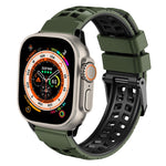 ツイル二重バックルシリコンウォッチバンド、Apple Watch Ultra 49mm用、Apple Watch SE 2023 44mm用、Apple Watch SE 2023 40mm用、Apple Watch Ultra 2 49mm用、Apple Watch Series 9 45mm用