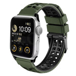 ツイル二重バックルシリコンウォッチバンド、Apple Watch SE 40mm用、Apple Watch SE 44mm用、Apple Watch Series 7 41mm用、Apple Watch Series 7 45mm用、Apple Watch Series 6 40mm用