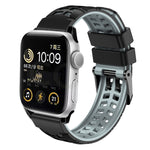 ツイル二重バックルシリコンウォッチバンド、Apple Watch SE 40mm用、Apple Watch SE 44mm用、Apple Watch Series 7 41mm用、Apple Watch Series 7 45mm用、Apple Watch Series 6 40mm用