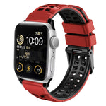 ツイル二重バックルシリコンウォッチバンド、Apple Watch SE 40mm用、Apple Watch SE 44mm用、Apple Watch Series 7 41mm用、Apple Watch Series 7 45mm用、Apple Watch Series 6 40mm用