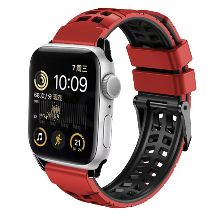 ツイル二重バックルシリコンウォッチバンド、Apple Watch SE 40mm用、Apple Watch SE 44mm用、Apple Watch Series 7 41mm用、Apple Watch Series 7 45mm用、Apple Watch Series 6 40mm用