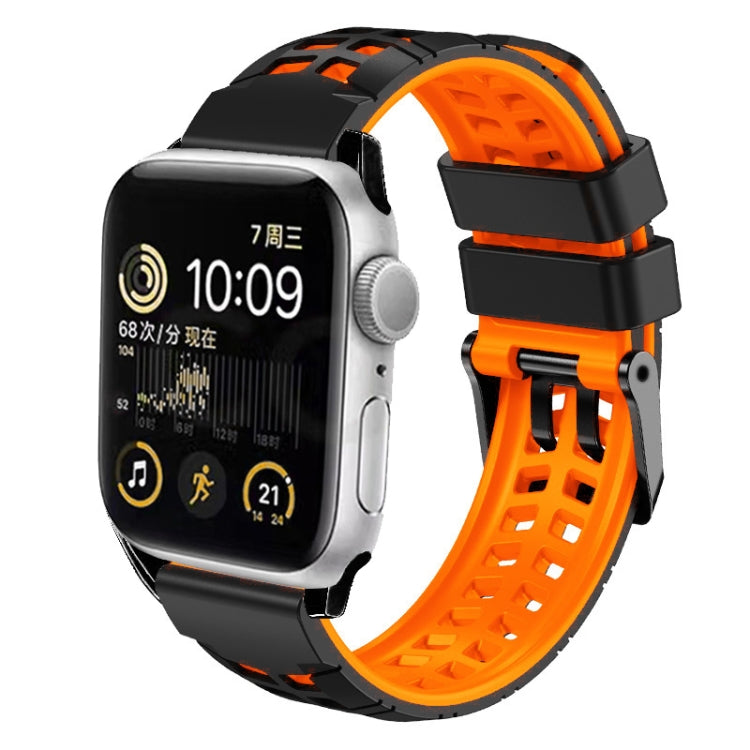 ツイル二重バックルシリコンウォッチバンド、Apple Watch SE 40mm用、Apple Watch SE 44mm用、Apple Watch Series 7 41mm用、Apple Watch Series 7 45mm用、Apple Watch Series 6 40mm用