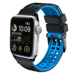 ツイル二重バックルシリコンウォッチバンド、Apple Watch Series 4 40mm用、Apple Watch Series 3 38mm用、Apple Watch 38mm用、Apple Watch Series 3 42mm用、Apple Watch Series 2 42mm用