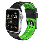 ツイル二重バックルシリコンウォッチバンド、Apple Watch Series 4 40mm用、Apple Watch Series 3 38mm用、Apple Watch 38mm用、Apple Watch Series 3 42mm用、Apple Watch Series 2 42mm用