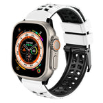 ツイル二重バックルシリコンウォッチバンド、Apple Watch Ultra 49mm用、Apple Watch SE 2023 44mm用、Apple Watch SE 2023 40mm用、Apple Watch Ultra 2 49mm用、Apple Watch Series 9 45mm用
