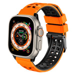 ツイル二重バックルシリコンウォッチバンド、Apple Watch Ultra 49mm用、Apple Watch SE 2023 44mm用、Apple Watch SE 2023 40mm用、Apple Watch Ultra 2 49mm用、Apple Watch Series 9 45mm用
