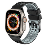 ツイル二重バックルシリコンウォッチバンド、Apple Watch Ultra 49mm用、Apple Watch SE 2023 44mm用、Apple Watch SE 2023 40mm用、Apple Watch Ultra 2 49mm用、Apple Watch Series 9 45mm用