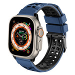 ツイル二重バックルシリコンウォッチバンド、Apple Watch Ultra 49mm用、Apple Watch SE 2023 44mm用、Apple Watch SE 2023 40mm用、Apple Watch Ultra 2 49mm用、Apple Watch Series 9 45mm用
