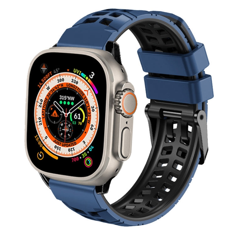 ツイル二重バックルシリコンウォッチバンド、Apple Watch Ultra 49mm用、Apple Watch SE 2023 44mm用、Apple Watch SE 2023 40mm用、Apple Watch Ultra 2 49mm用、Apple Watch Series 9 45mm用