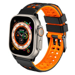 ツイル二重バックルシリコンウォッチバンド、Apple Watch Ultra 49mm用、Apple Watch SE 2023 44mm用、Apple Watch SE 2023 40mm用、Apple Watch Ultra 2 49mm用、Apple Watch Series 9 45mm用