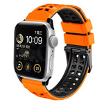 ツイル二重バックルシリコンウォッチバンド、Apple Watch Ultra 49mm用、Apple Watch SE 2023 44mm用、Apple Watch SE 2023 40mm用、Apple Watch Ultra 2 49mm用、Apple Watch Series 9 45mm用