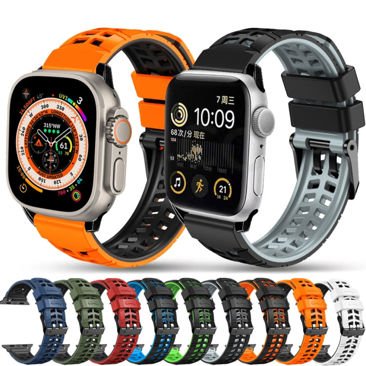 ツイル二重バックルシリコンウォッチバンド、Apple Watch SE 40mm用、Apple Watch SE 44mm用、Apple Watch Series 7 41mm用、Apple Watch Series 7 45mm用、Apple Watch Series 6 40mm用
