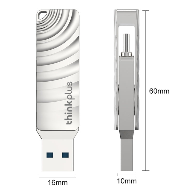 Lenovo Thinkplus MU232 USB 3.2 + USB-C / Type-C デュアルヘッドフラッシュドライブ 64GB 128GB 256GB