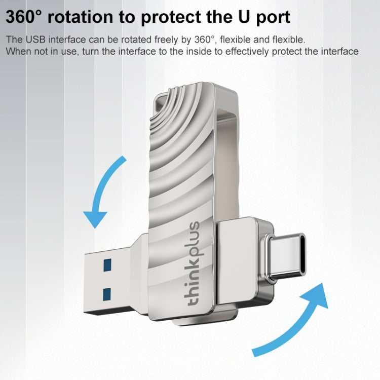 Lenovo Thinkplus MU232 USB 3.2 + USB-C / Type-C デュアルヘッドフラッシュドライブ 64GB 128GB 256GB