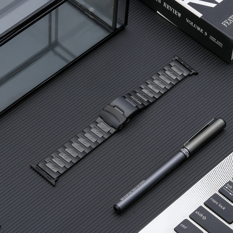 セーフティバックルチタン鋼ウォッチバンド、Apple Watch Ultra 49mm用、Apple Watch SE 2023 44mm用、Apple Watch SE 2023 40mm用、Apple Watch Ultra 2 49mm用、Apple Watch Series 9 45mm用、Apple Watch SE 2022 40mm用、Apple Watch SE 2022 44mm用