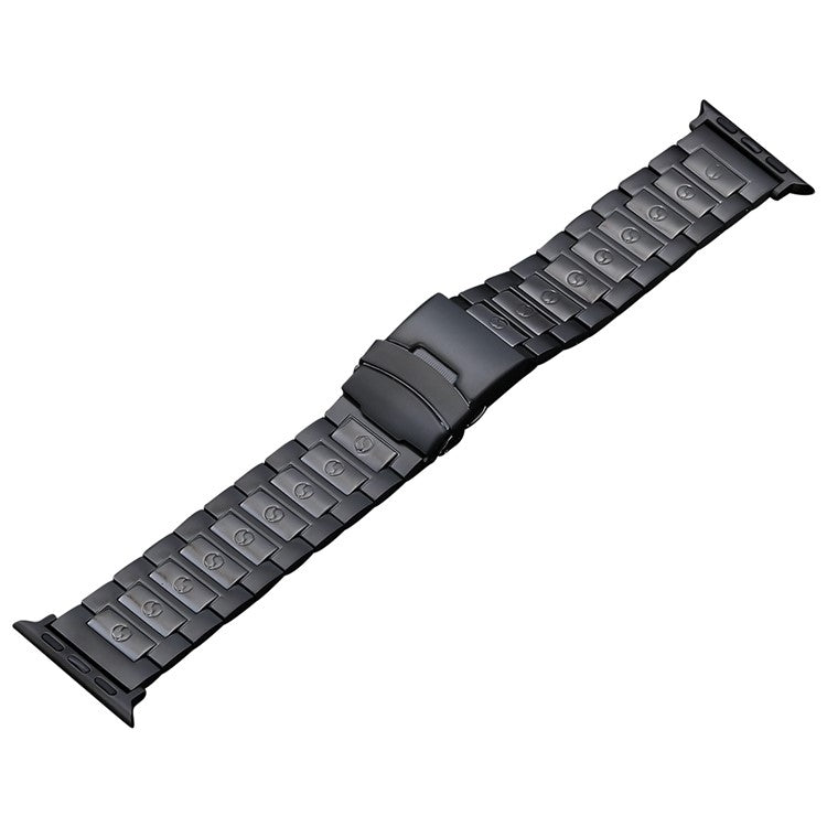 セーフティバックルチタン鋼ウォッチバンド、Apple Watch Ultra 49mm用、Apple Watch SE 2023 44mm用、Apple Watch SE 2023 40mm用、Apple Watch Ultra 2 49mm用、Apple Watch Series 9 45mm用、Apple Watch SE 2022 40mm用、Apple Watch SE 2022 44mm用