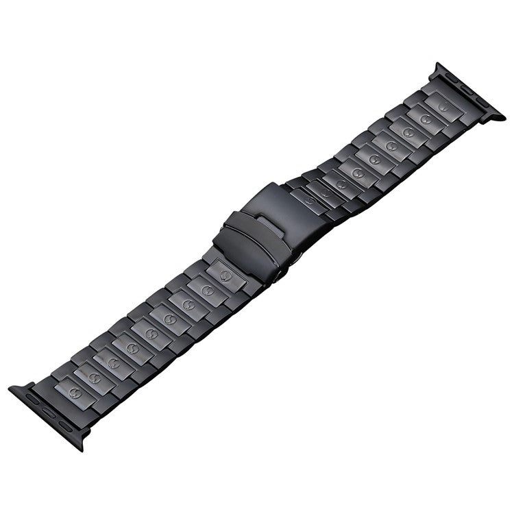 セーフティバックルチタン鋼ウォッチバンド、Apple Watch Ultra 49mm用、Apple Watch SE 2023 44mm用、Apple Watch SE 2023 40mm用、Apple Watch Ultra 2 49mm用、Apple Watch Series 9 45mm用、Apple Watch SE 2022 40mm用、Apple Watch SE 2022 44mm用