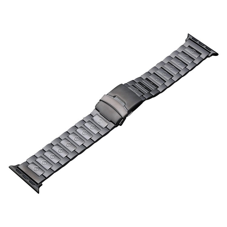 セーフティバックルチタン鋼ウォッチバンド、Apple Watch Ultra 49mm用、Apple Watch SE 2023 44mm用、Apple Watch SE 2023 40mm用、Apple Watch Ultra 2 49mm用、Apple Watch Series 9 45mm用、Apple Watch SE 2022 40mm用、Apple Watch SE 2022 44mm用