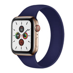 Apple Watch Series 5 & 4 40mm / 3 & 2 & 1 38mm用 単色伸縮シリコン交換用リストストラップウォッチバンド、サイズ:S 130mm, S 130mm, M 143mm, L 156mm