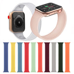 Apple Watch Series 5 & 4 40mm / 3 & 2 & 1 38mm用 単色伸縮シリコン交換用リストストラップウォッチバンド、サイズ:S 130mm, S 130mm, M 143mm, L 156mm