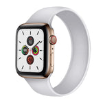 Apple Watch Series 5 & 4 40mm / 3 & 2 & 1 38mm用 単色伸縮シリコン交換用リストストラップウォッチバンド、サイズ:S 130mm, S 130mm, M 143mm, L 156mm