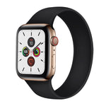 Apple Watch Series 5 & 4 40mm / 3 & 2 & 1 38mm用 単色伸縮シリコン交換用リストストラップウォッチバンド、サイズ:S 130mm, S 130mm, M 143mm, L 156mm