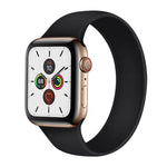 Apple Watch Series 5 & 4 44mm / 3 & 2 & 1 42mm 用 ソリッドカラー 弾性シリコン交換用リストストラップ、サイズ:S 130mm、S 130mm、サイズ:M 143mm、M 143mm、サイズ:L 156mm、L 156mm