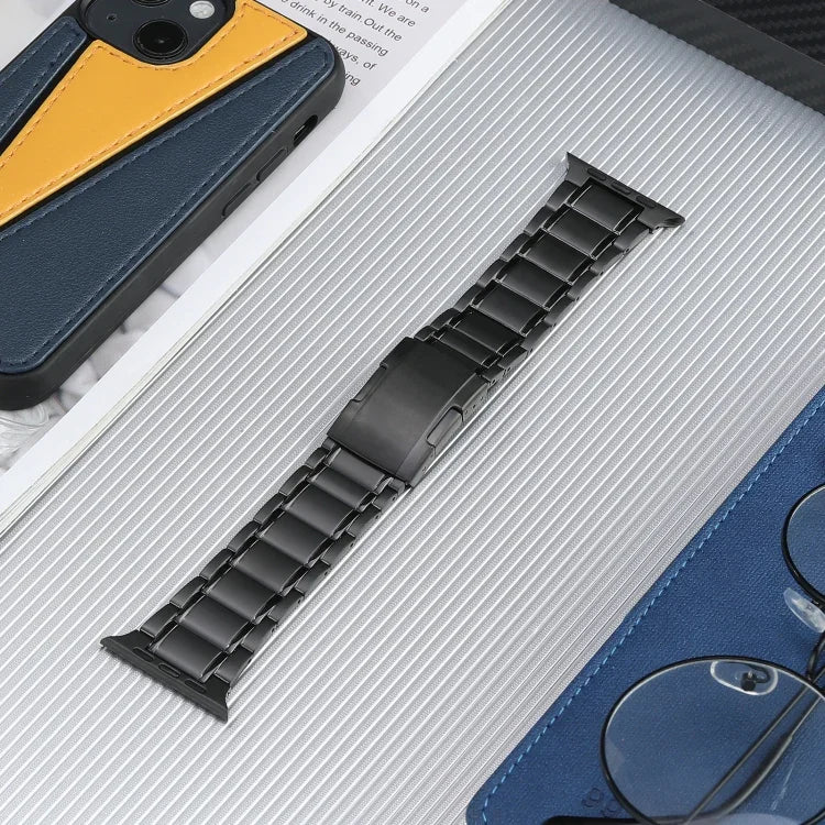 五珠亀バックル チタンステンレス製ウォッチバンド、Apple Watch Ultra 49mm用、Apple Watch SE 2023 44mm用、Apple Watch Ultra 2 49mm用、Apple Watch Series 9 45mm用、Apple Watch SE 2022 44mm用、Apple Watch Series 8 45mm用、Apple Watch SE 4用...