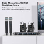 XTUGA A140-B ワイヤレスマイクシステム 4ボディパック ヘッドセットラベリアマイク、A140-B