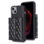 Horizontal Wallet Rhombic Leather Phone Case, For iPhone 15 Pro Max, For iPhone 15 Pro, For iPhone 15 Plus, For iPhone 15