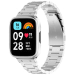 2 in 1 Three-bead Metal Watch Band with Watch Frame, For Redmi Watch 3 Lite / Watch 3 Active