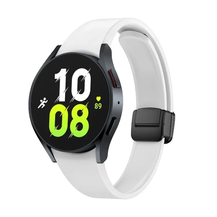マグネット折りたたみブラックバックルシリコンウォッチバンド、Samsung Galaxy Watch 6用