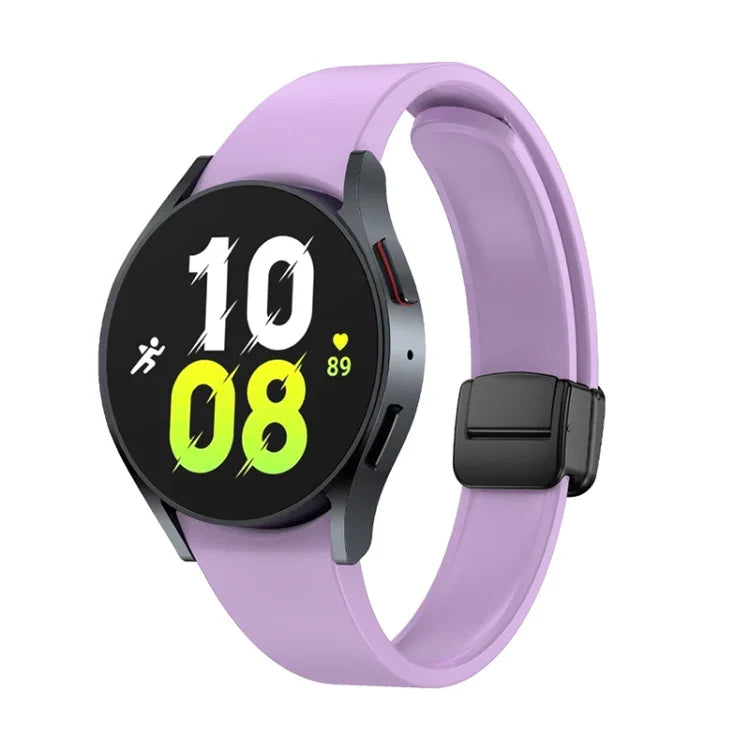 マグネット折りたたみブラックバックルシリコンウォッチバンド、Samsung Galaxy Watch 6用