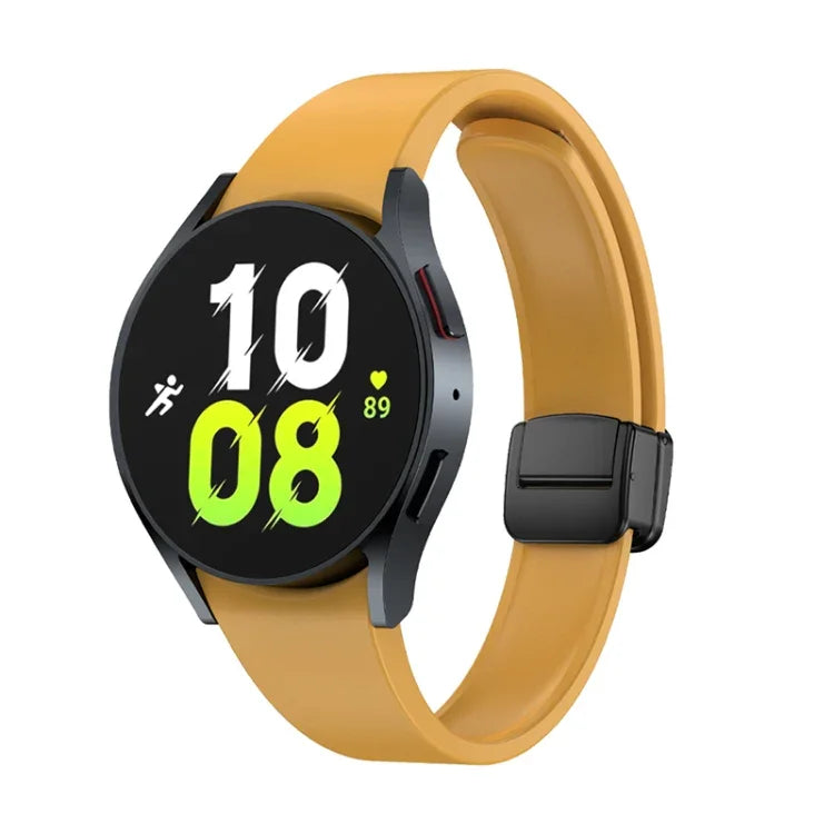 マグネット折りたたみブラックバックルシリコンウォッチバンド、Samsung Galaxy Watch 6用