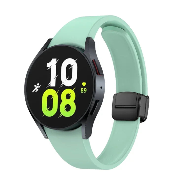 マグネット折りたたみブラックバックルシリコンウォッチバンド、Samsung Galaxy Watch 6用