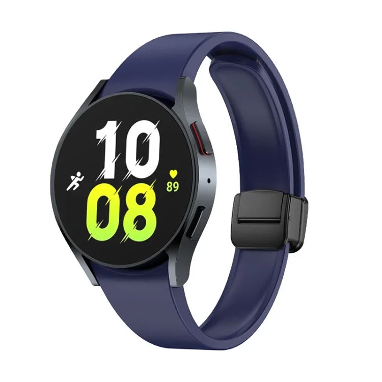 マグネット折りたたみブラックバックルシリコンウォッチバンド、Samsung Galaxy Watch 6用