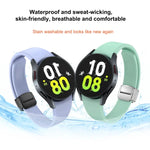 マグネット折りたたみブラックバックルシリコンウォッチバンド、Samsung Galaxy Watch 6用