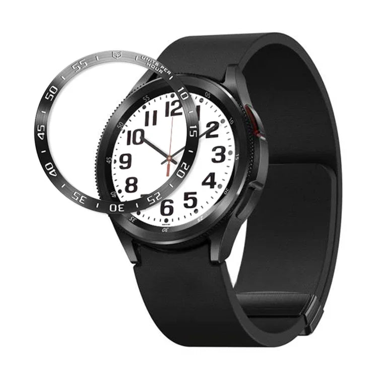 Aスタイルスマートウォッチスチールリング保護フレーム、Samsung Galaxy Watch6 Classic 47mm用、Samsung Galaxy Watch6 Classic 43mm用