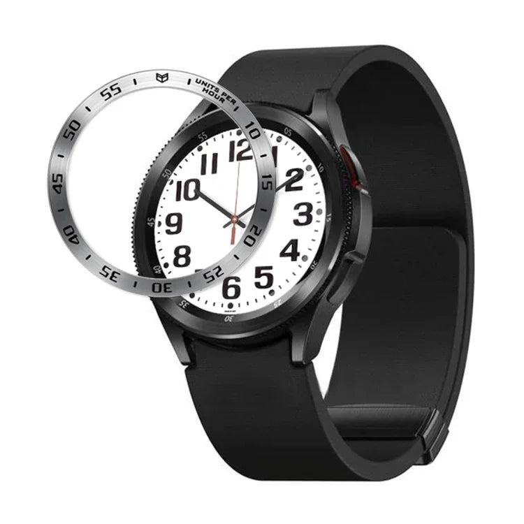 Aスタイルスマートウォッチスチールリング保護フレーム、Samsung Galaxy Watch6 Classic 47mm用、Samsung Galaxy Watch6 Classic 43mm用