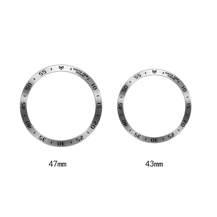 Aスタイルスマートウォッチスチールリング保護フレーム、Samsung Galaxy Watch6 Classic 47mm用、Samsung Galaxy Watch6 Classic 43mm用