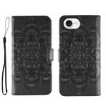 サンマンダラエンボスレザーフォンケース、iPhone 16e / 17e用、iPhone 17 Pro Max用、iPhone 17 Pro用、iPhone 17用、iPhone Air用、iPhone 15 Pro Max用