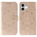サンマンダラエンボスレザーフォンケース、iPhone 16e / 17e用、iPhone 17 Pro Max用、iPhone 17 Pro用、iPhone 17用、iPhone Air用、iPhone 15 Pro Max用