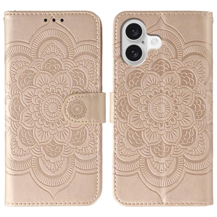 サンマンダラエンボスレザーフォンケース、iPhone 16e / 17e用、iPhone 17 Pro Max用、iPhone 17 Pro用、iPhone 17用、iPhone Air用、iPhone 15 Pro Max用