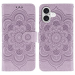 サンマンダラエンボスレザーフォンケース、iPhone 16e / 17e用、iPhone 17 Pro Max用、iPhone 17 Pro用、iPhone 17用、iPhone Air用、iPhone 15 Pro Max用