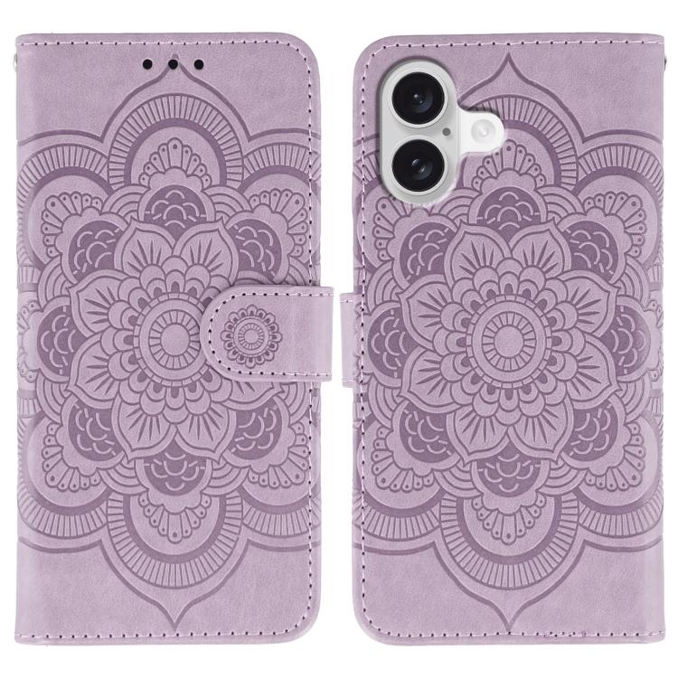 サンマンダラエンボスレザーフォンケース、iPhone 16e / 17e用、iPhone 17 Pro Max用、iPhone 17 Pro用、iPhone 17用、iPhone Air用、iPhone 15 Pro Max用