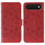 サンマンダラエンボスレザーフォンケース、iPhone 16e / 17e用、iPhone 17 Pro Max用、iPhone 17 Pro用、iPhone 17用、iPhone Air用、iPhone 15 Pro Max用