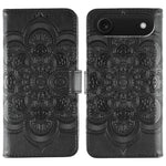 サンマンダラエンボスレザーフォンケース、iPhone 16e / 17e用、iPhone 17 Pro Max用、iPhone 17 Pro用、iPhone 17用、iPhone Air用、iPhone 15 Pro Max用